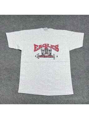 Vintage 90s High School Eagles Power Lifting T-Shirt XL RARE MENS GREY LOGO